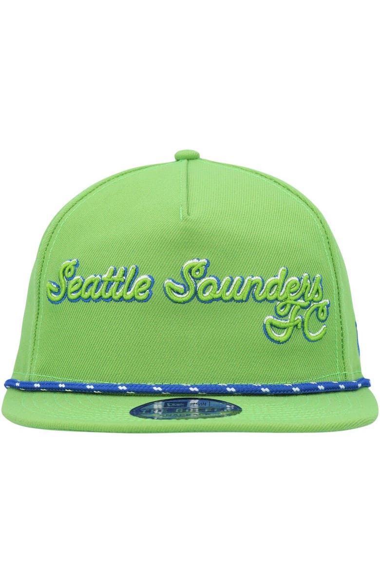 New Era Men's New Era Rave Green Seattle Sounders FC Script Golfer Adjustable Hat, Alternate, color, Green