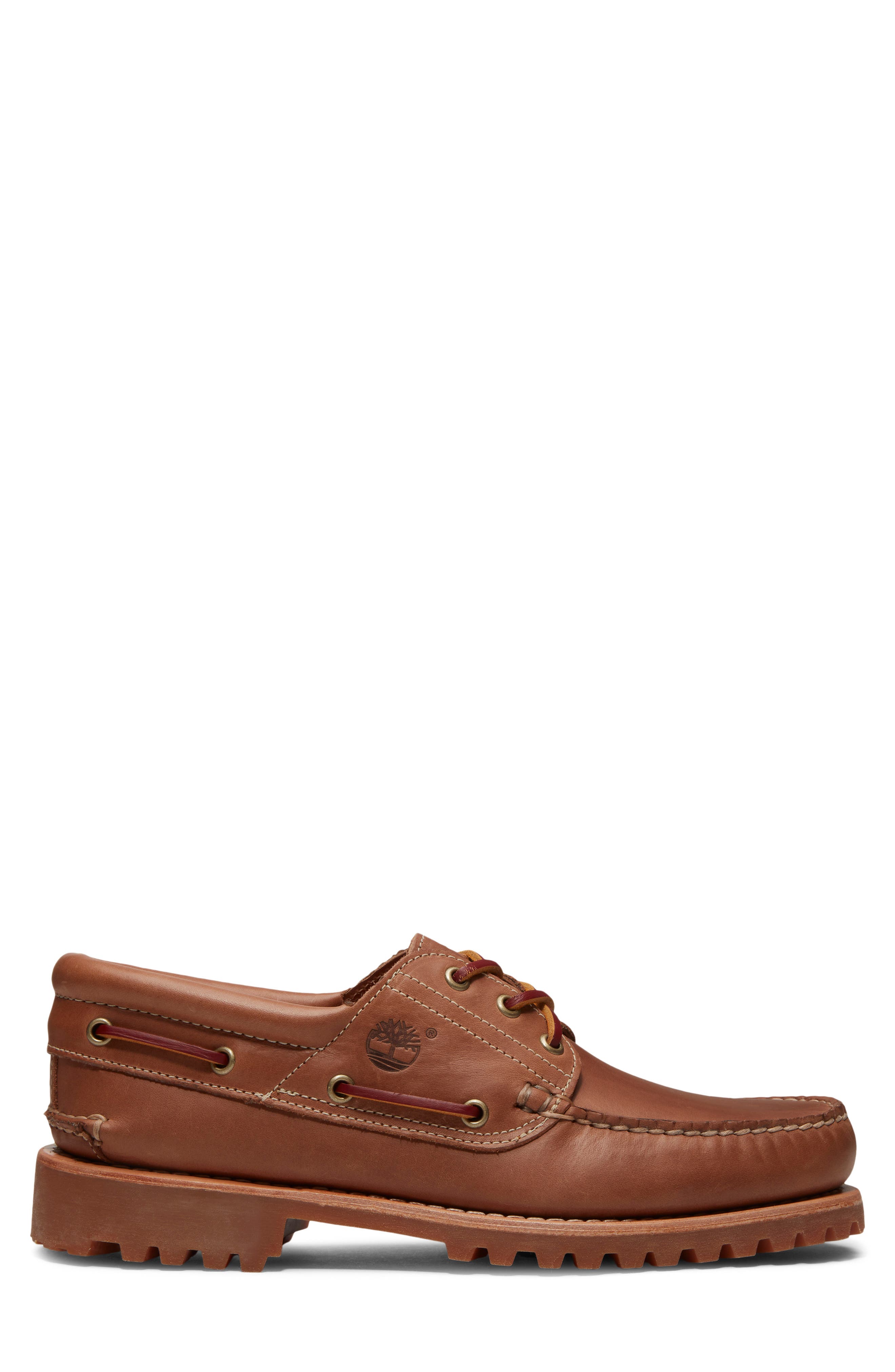 Authentic Leather Boat Shoe, Alternate, color, MD BROWN FG W MD BROWN