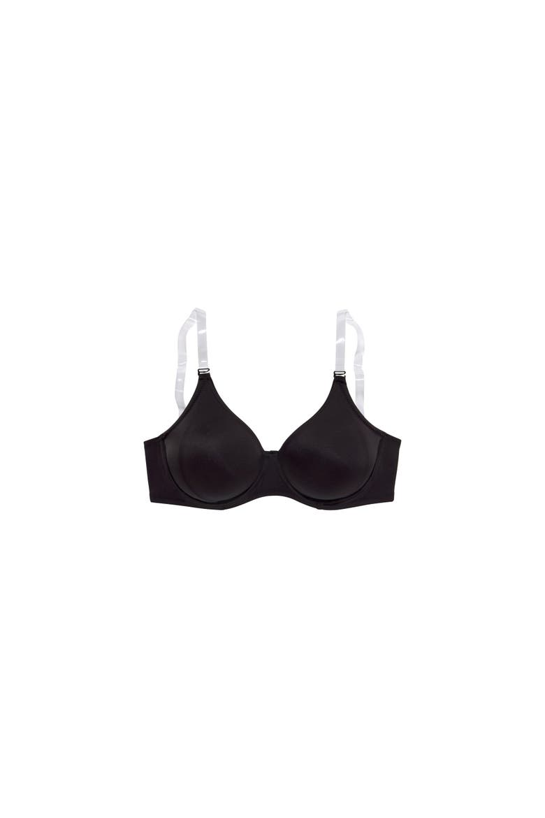 Multi Strap T-Shirt Bra, Alternate, color, Black