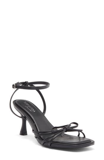 Top Guy Shoes Vero Bow Sandal In Black Pu