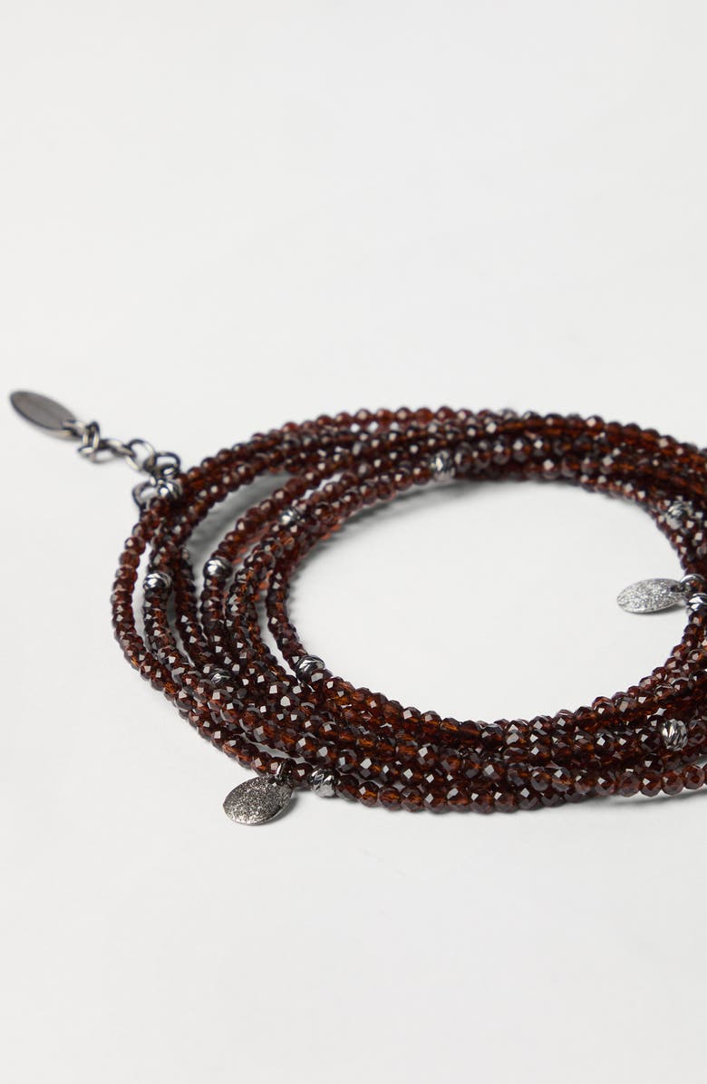 Brunello Cucinelli Brown Vetro wrap bracelet, Alternate, color, Brown