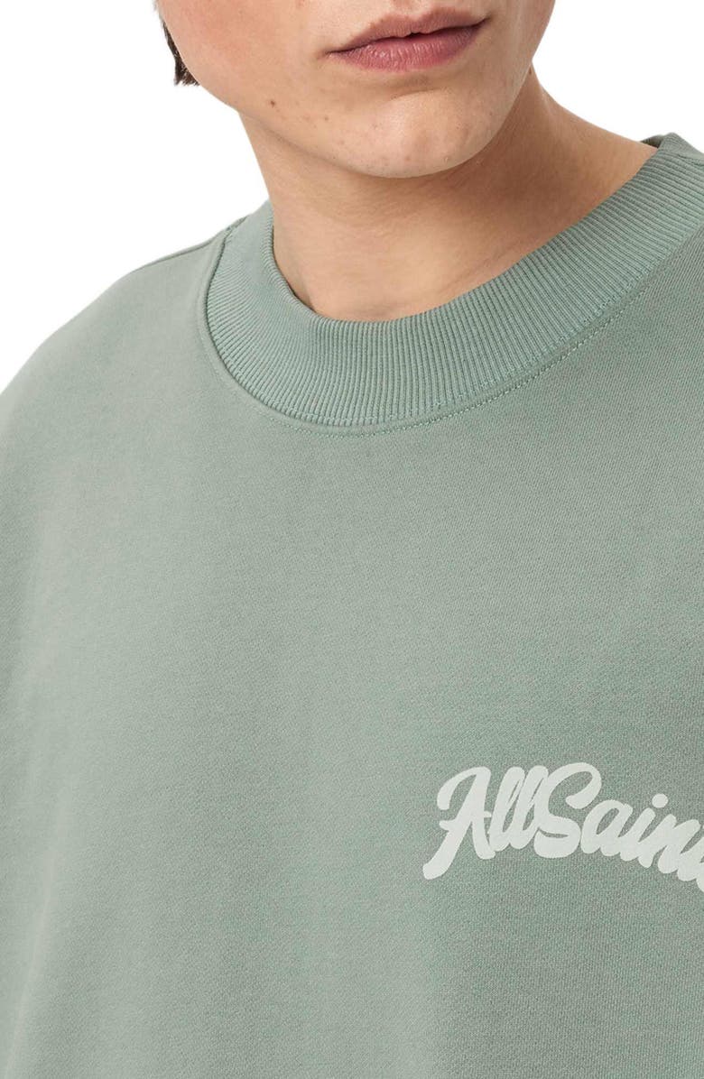 AllSaints Odyssey Logo Sweatshirt, Alternate, color, Spring Green