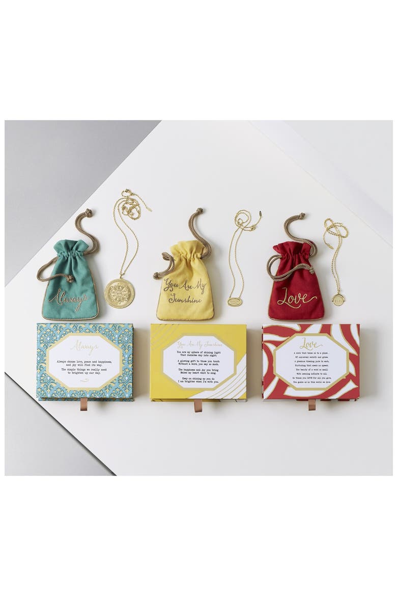 Love Love Code Charm Necklace, Alternate, color, BELIEVE/ GOLD