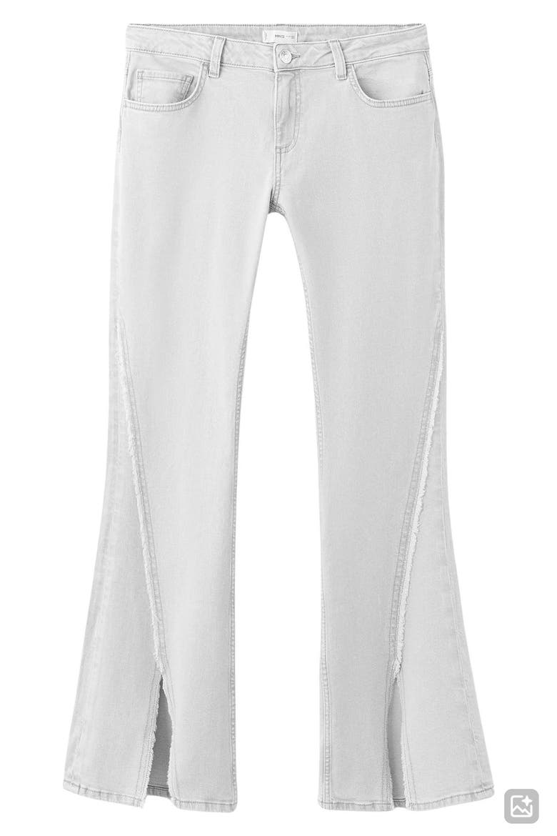 Front Split Hem Low Rise Flare Jeans, Alternate, color, LIGHT DENIM GREY