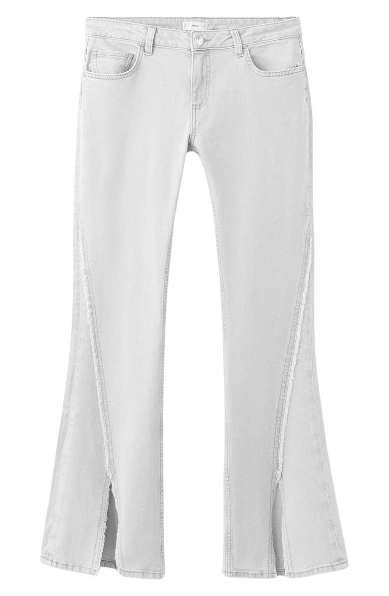 MANGO TEEN Front Split Hem Low Rise Flare Jeans, Alternate, color, Light Denim Grey