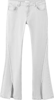 MANGO TEEN Front Split Hem Low Rise Flare Jeans