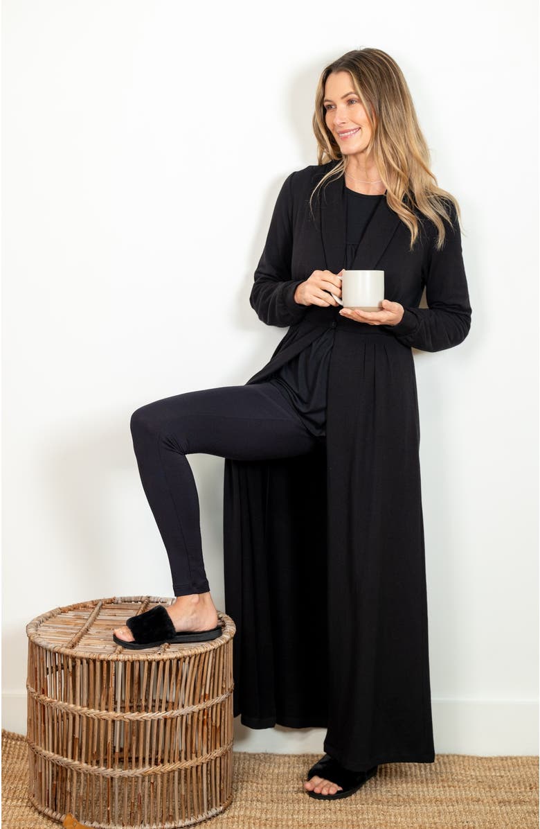 JJwinks Manhattan Pocketed Long Fleece Robe with Button Closure, Alternate, color, 