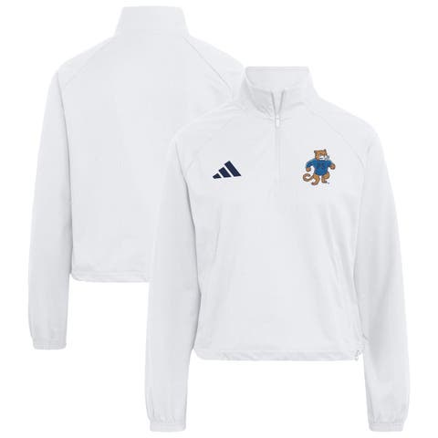 Women's adidas White Penn State Nittany Lions Ultimate365 Woven Quarter-Zip Raglan Pullover