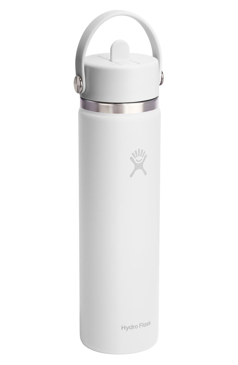 Hydro Flask 24-Ounce Wide Mouth Flex Straw Cap Bottle, Alternate, color, White