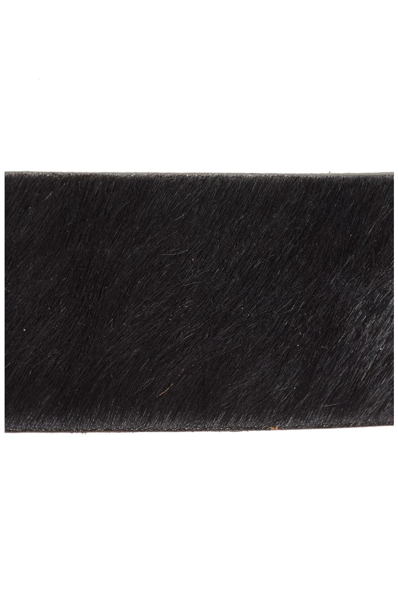 Molten Buckle Calf Hair Belt (Nordstrom Exclusive), Alternate, color, BLACK