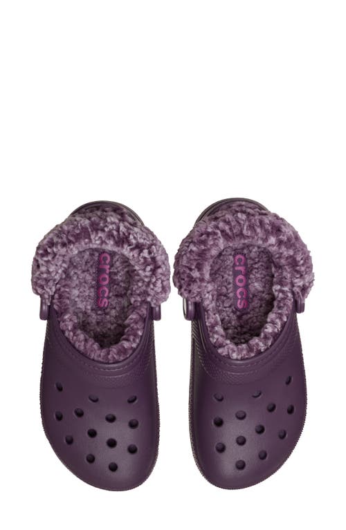 Crocs Classic Fleece Lined Clog In Purple