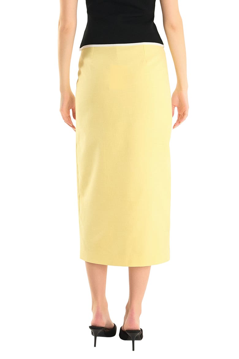 Front Slit Linen Blend Midi Skirt, Alternate, color, BUTTER