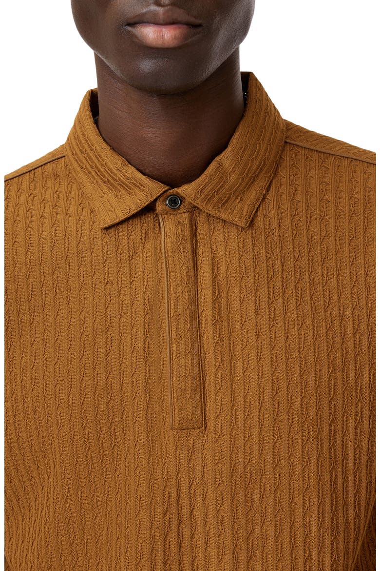 Grana Texture Polo, Alternate, color, SIENNA BROWN