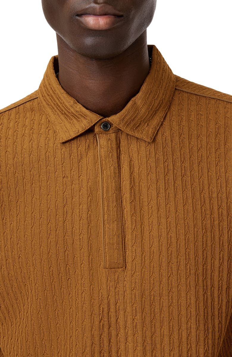 John Varvatos Grana Texture Polo, Alternate, color, Sienna Brown