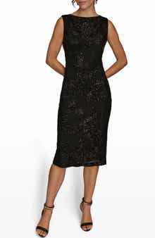 Donna Karan New York Sequin Mesh Midi Dress