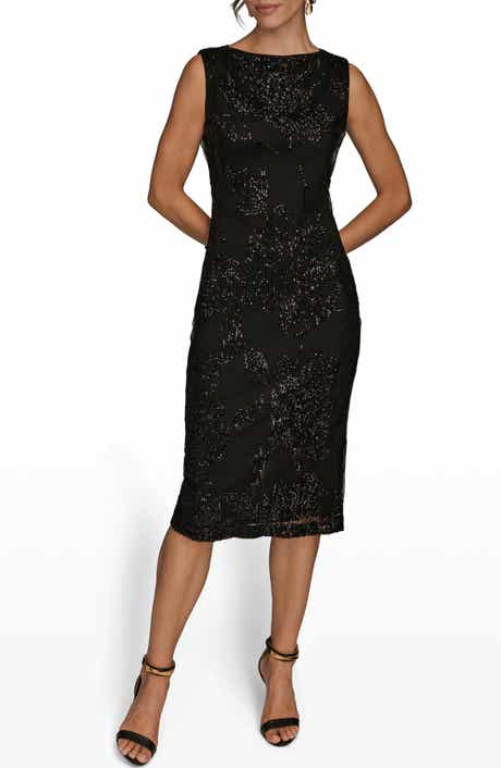 Donna Karan New York Sequin Mesh Midi Dress