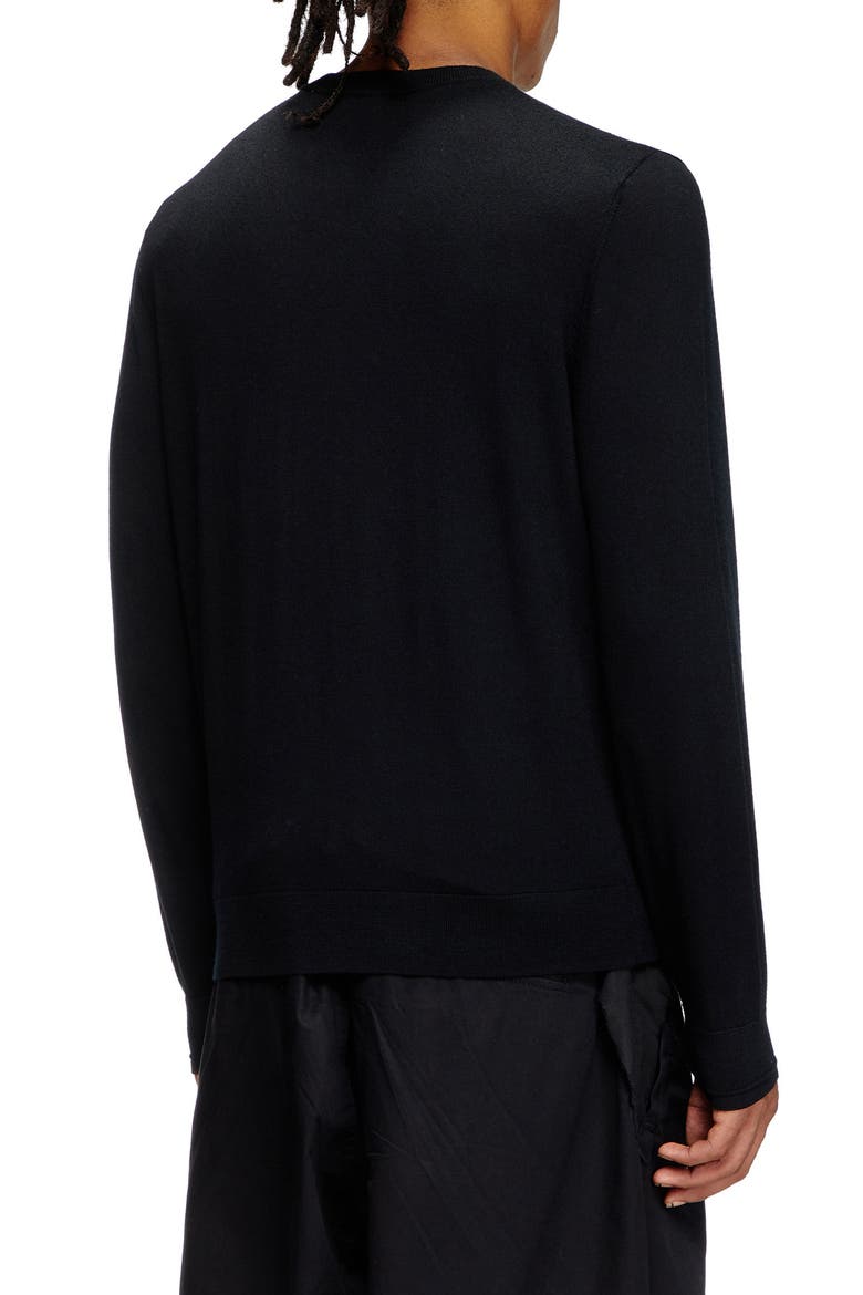 k-valiam Cutout Logo Wool Sweater, Alternate, color, DEEP/ BLACK