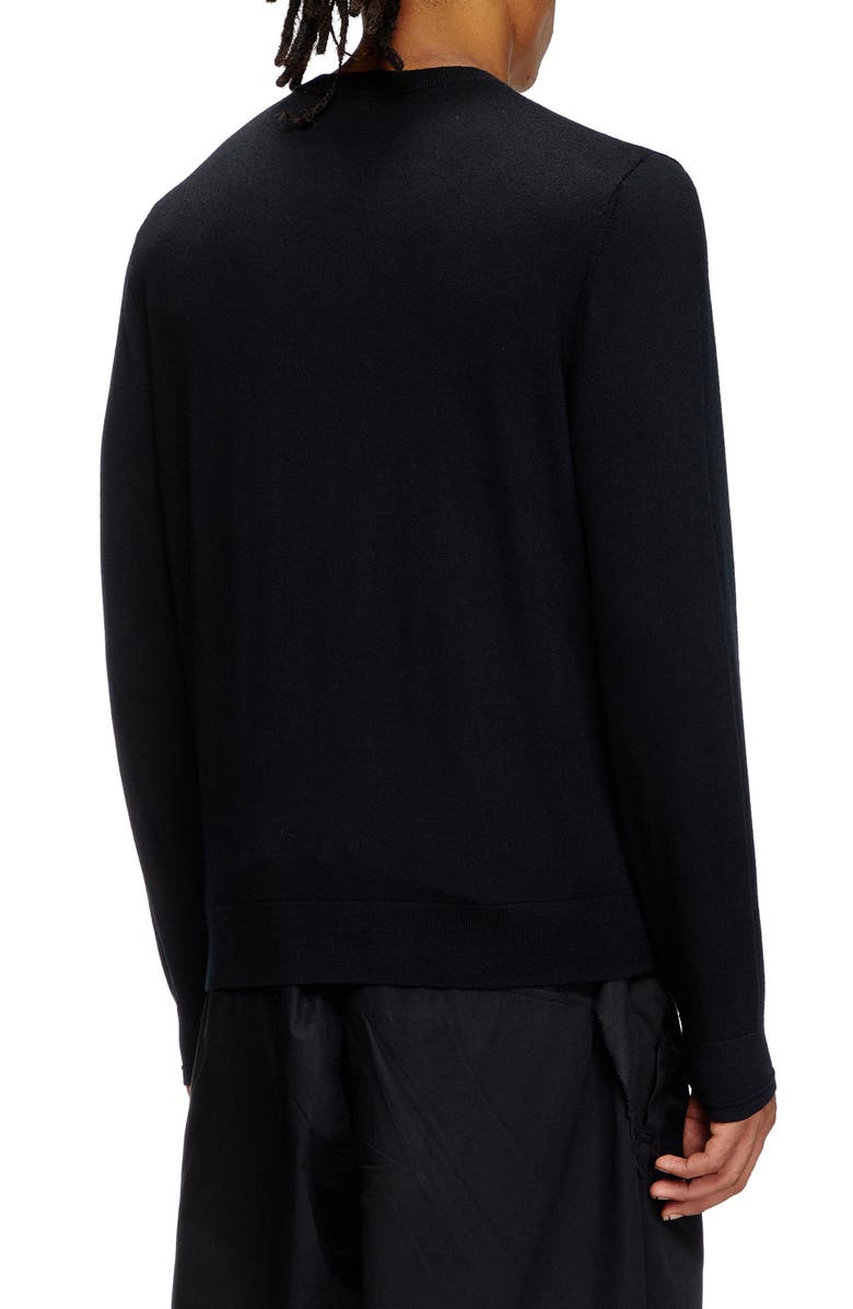 DIESEL<sup>®</sup> k-valiam Cutout Logo Wool Sweater, Alternate, color, Deep/ Black