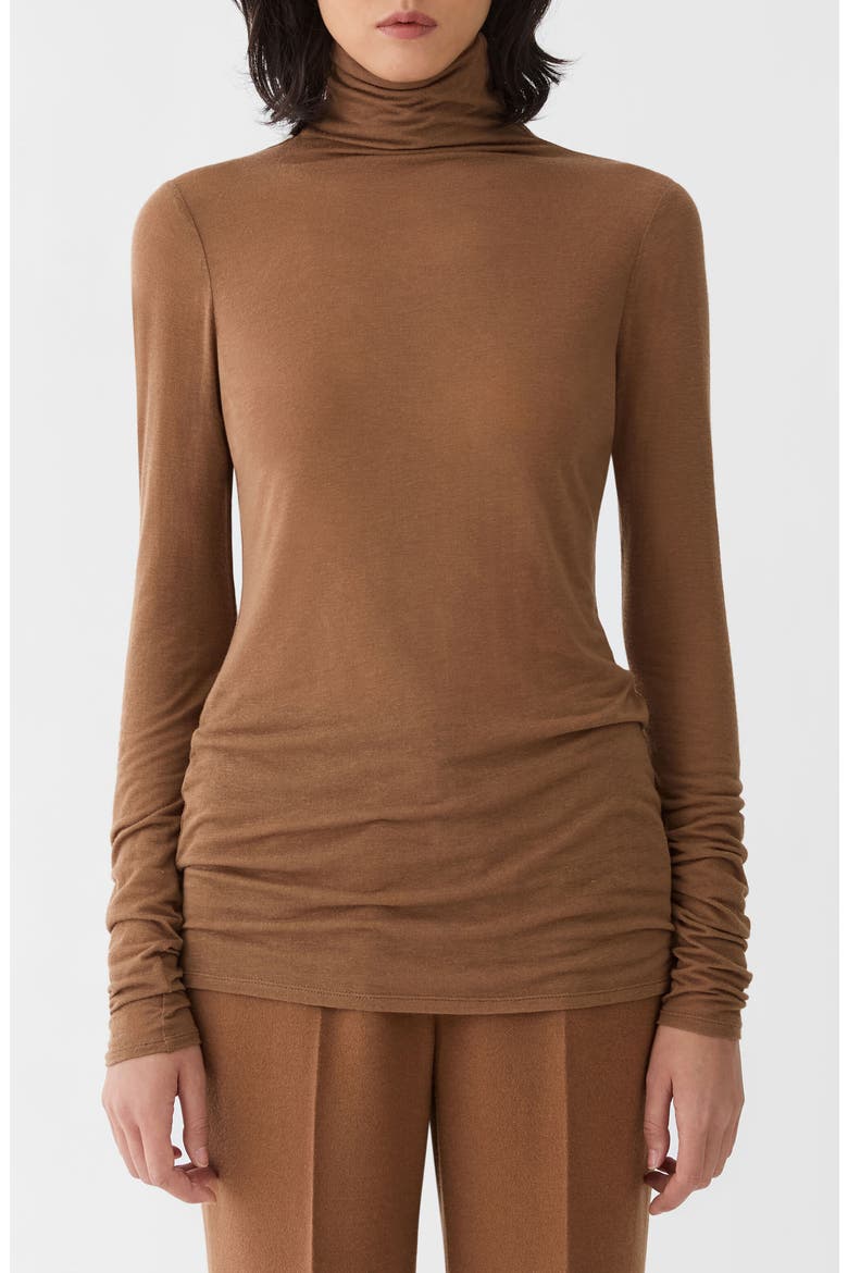 Fitted Funnel Neck Sweater, Main, color, VICUNA