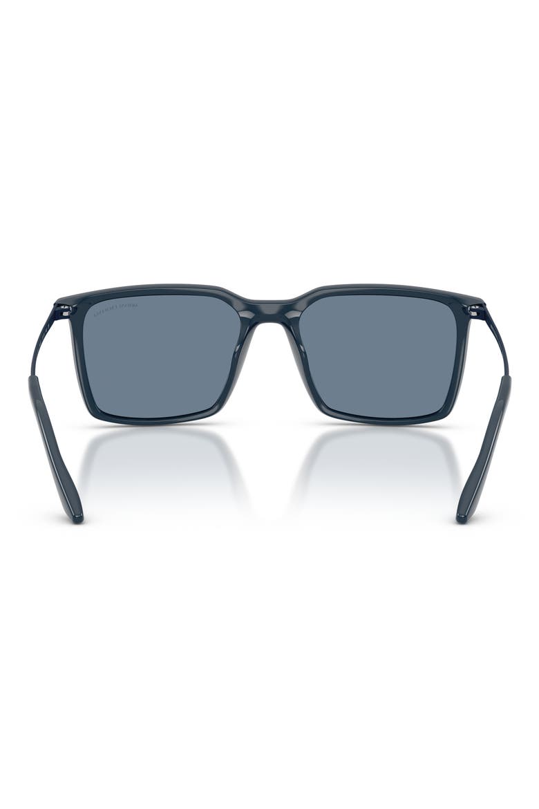55mm Square Sunglasses, Alternate, color, SHINY BLUE / DARK BLUE POLAR