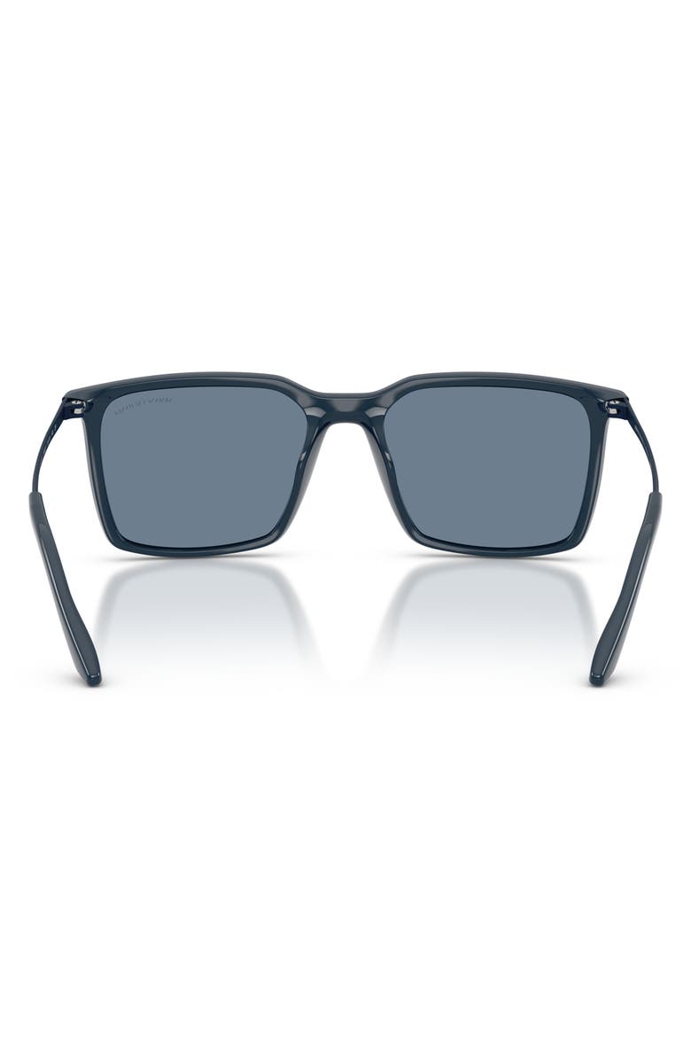 Armani Exchange 55mm Square Sunglasses, Alternate, color, Shiny Blue / Dark Blue Polar