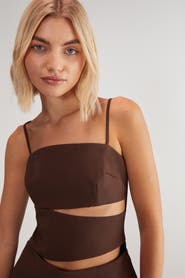 NASTY GAL Premium Tailored Cut Out  Longline Top