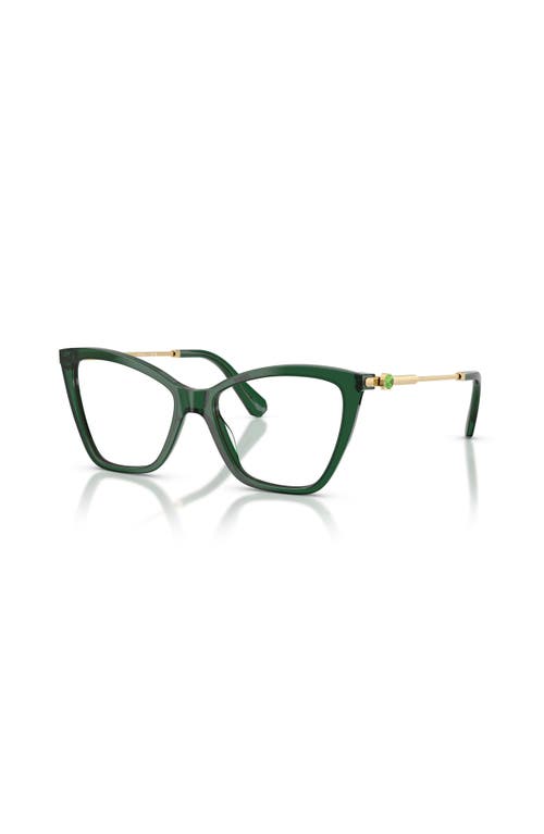 Swarovski 53mm Cat Eye Optical Glasses In Green