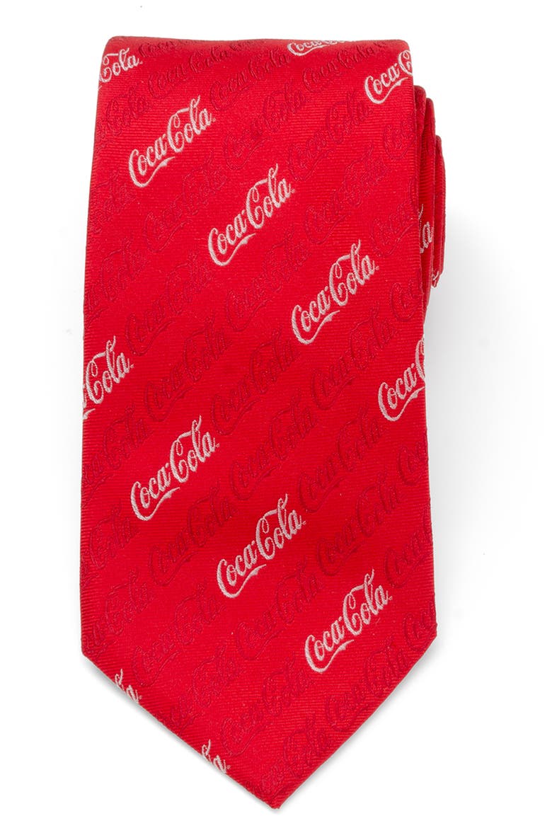 Coca-Cola® Logo Red Silk Blend Tie, Main, color, RED