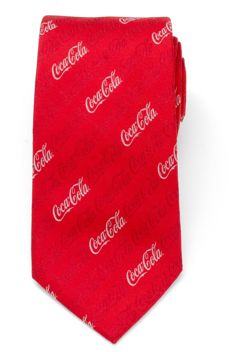 Cufflinks, Inc. Coca-Cola<sup>®</sup> Logo Red Silk Blend Tie, Main, color, Red