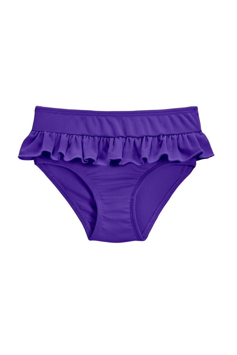 Baby Girls UPF 50+ Ruffle Swim Briefs, Main, color, Purple