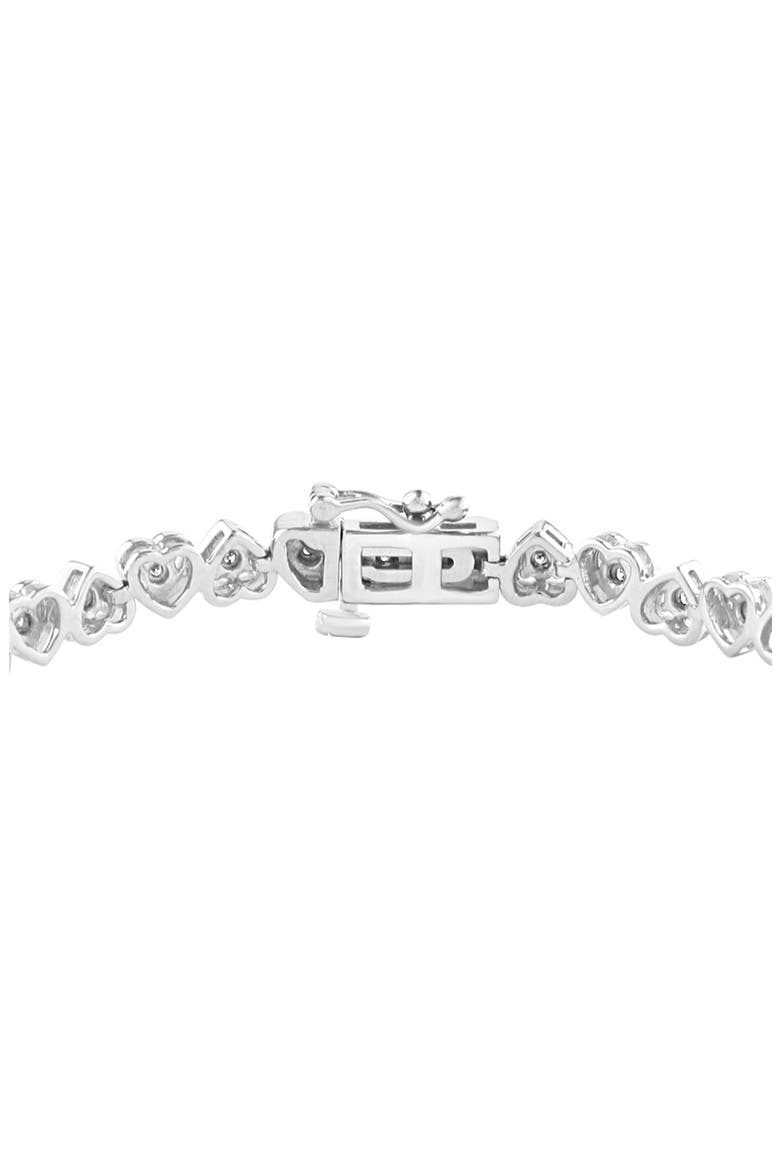 Sterling Silver Diamond Heart Tennis Bracelet - 0.22ct., Alternate, color, SILVER