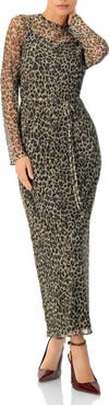 IVONNE Long See-Though Animal Print Dress