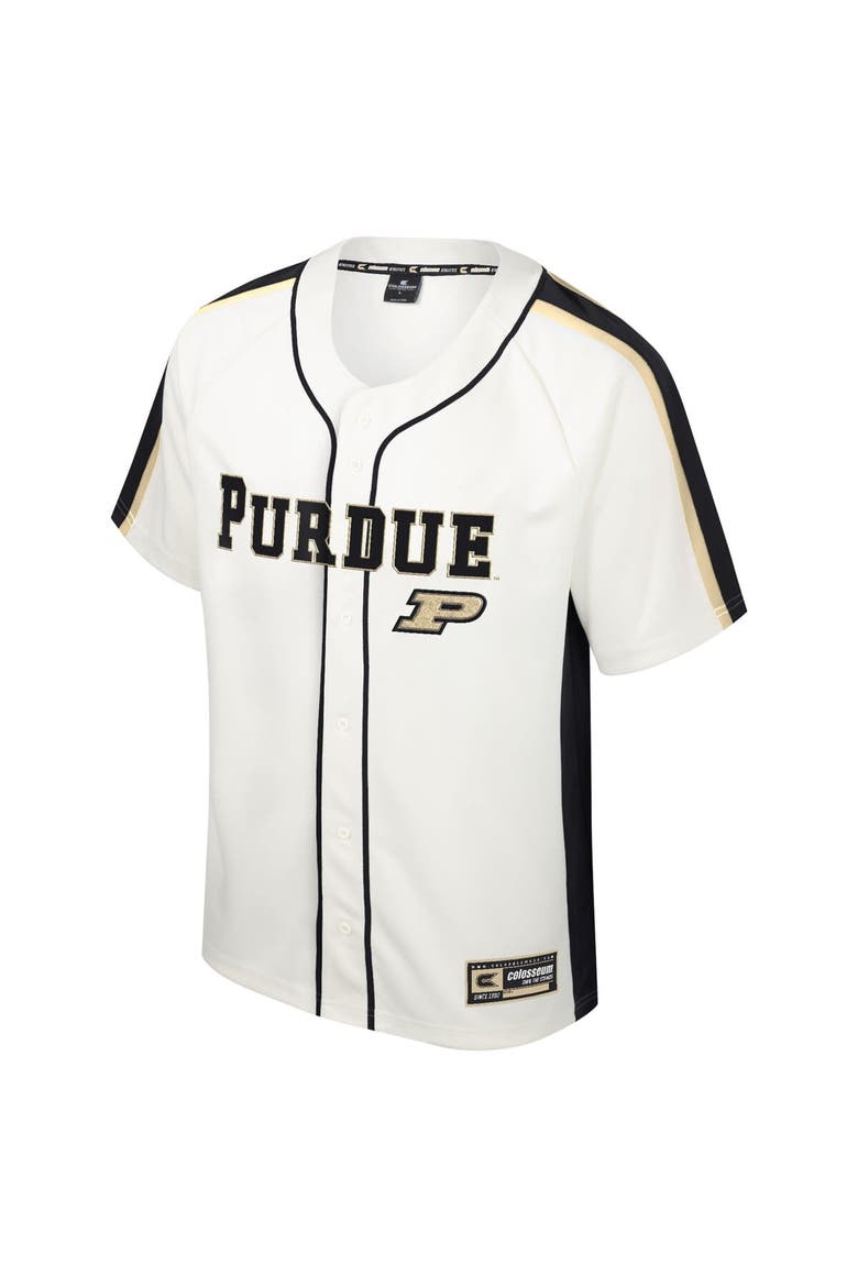 Men's Colosseum Cream Purdue Boilermakers Ruth Button-Up Baseball Jersey, Alternate, color, Cream