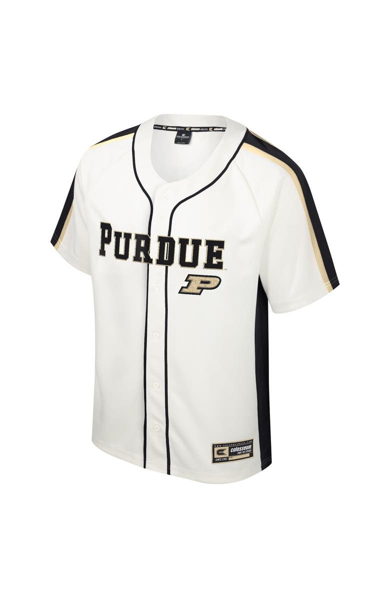 COLOSSEUM Men's Colosseum Cream Purdue Boilermakers Ruth Button-Up Baseball Jersey, Alternate, color,