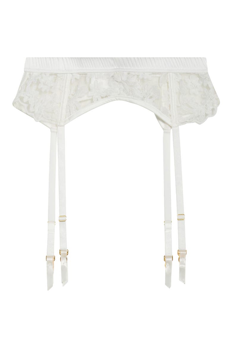 Embroidered Mesh Garter Belt, Alternate, color, WHITE