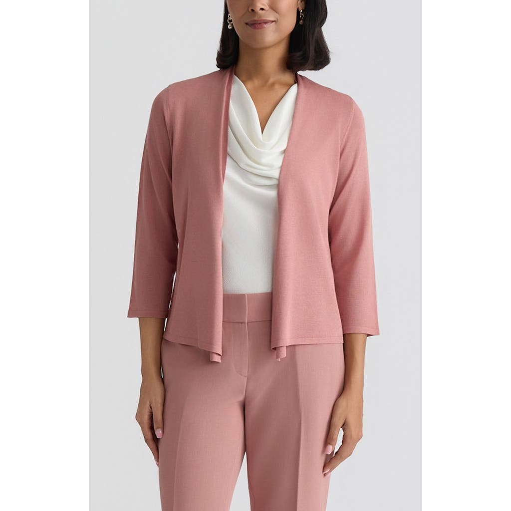 Kasper Crop A-line Cardigan In Pink