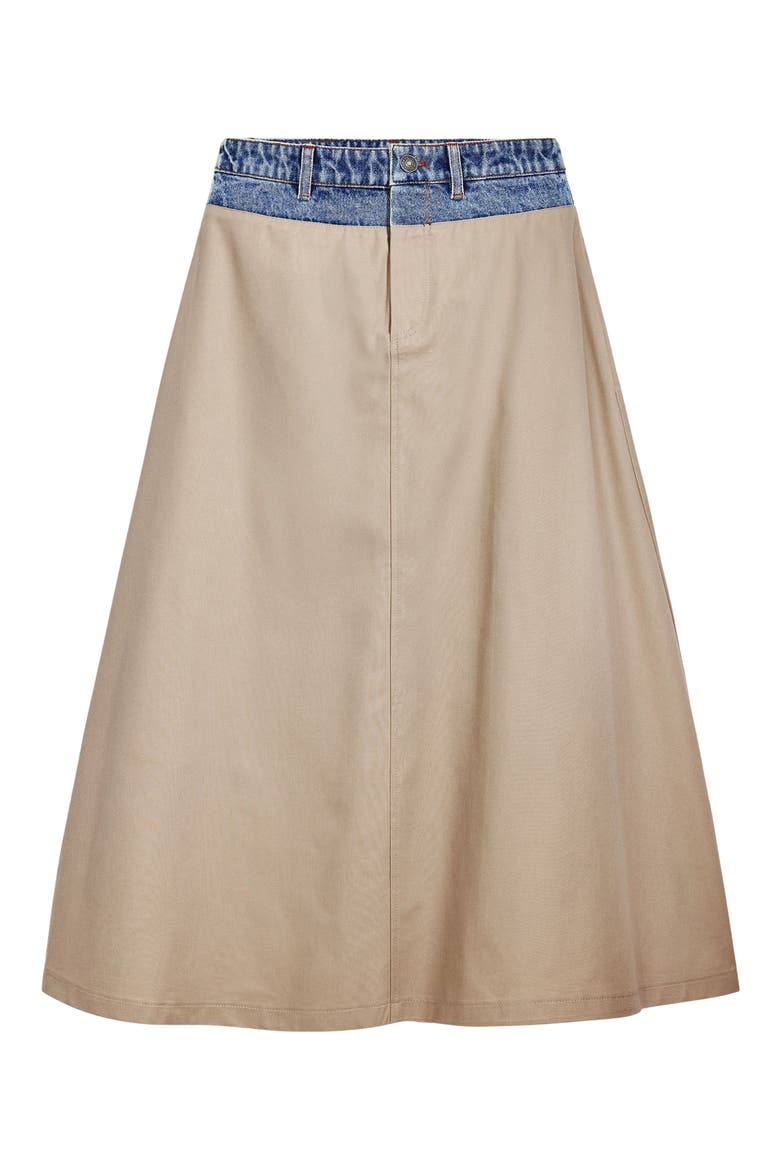 Two-Tone Maxi Skirt, Alternate, color, BEIGE