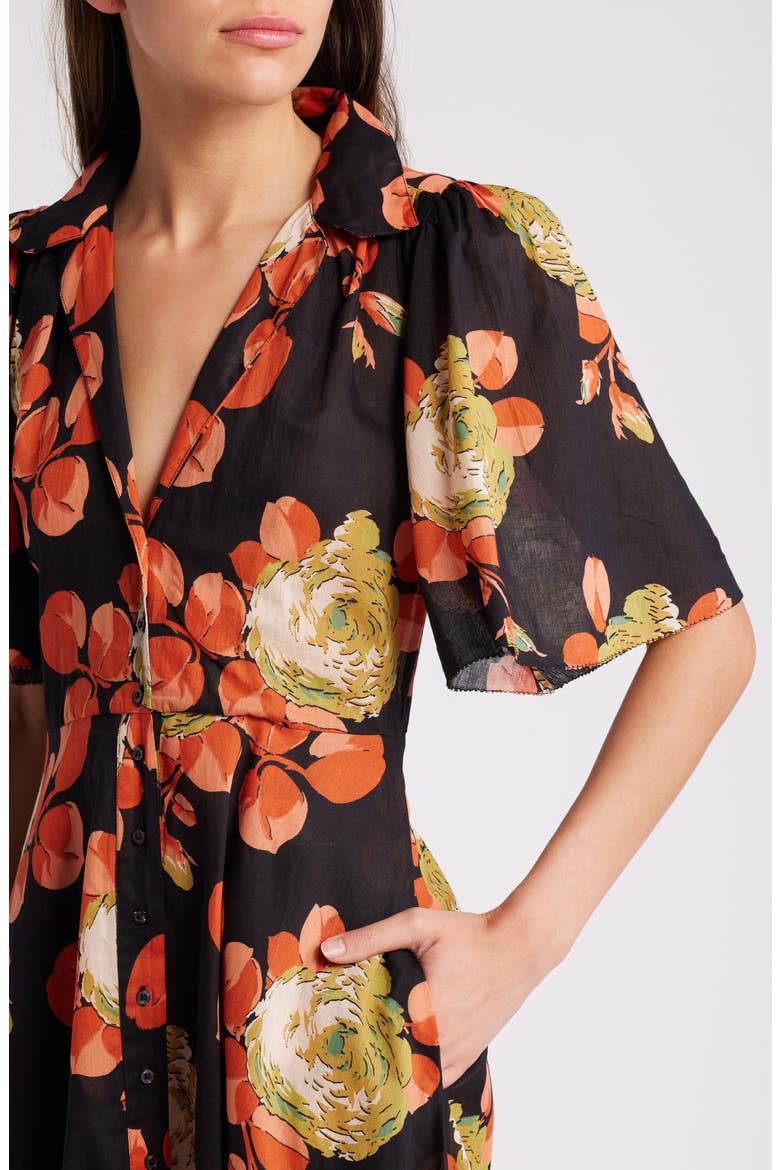 The Bridge Floral Print Dress, Alternate, color, CABBAGE ROSE PRINT