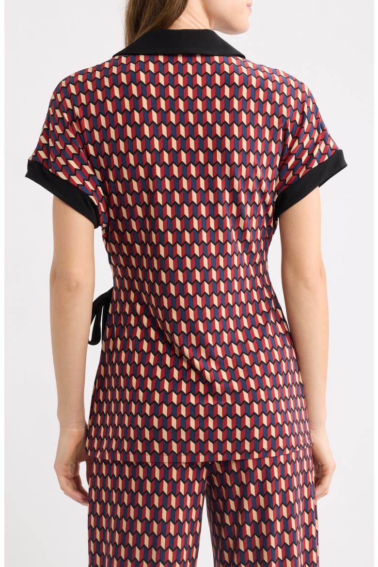 Print Wrap Top, Alternate, color, RUST MULTI