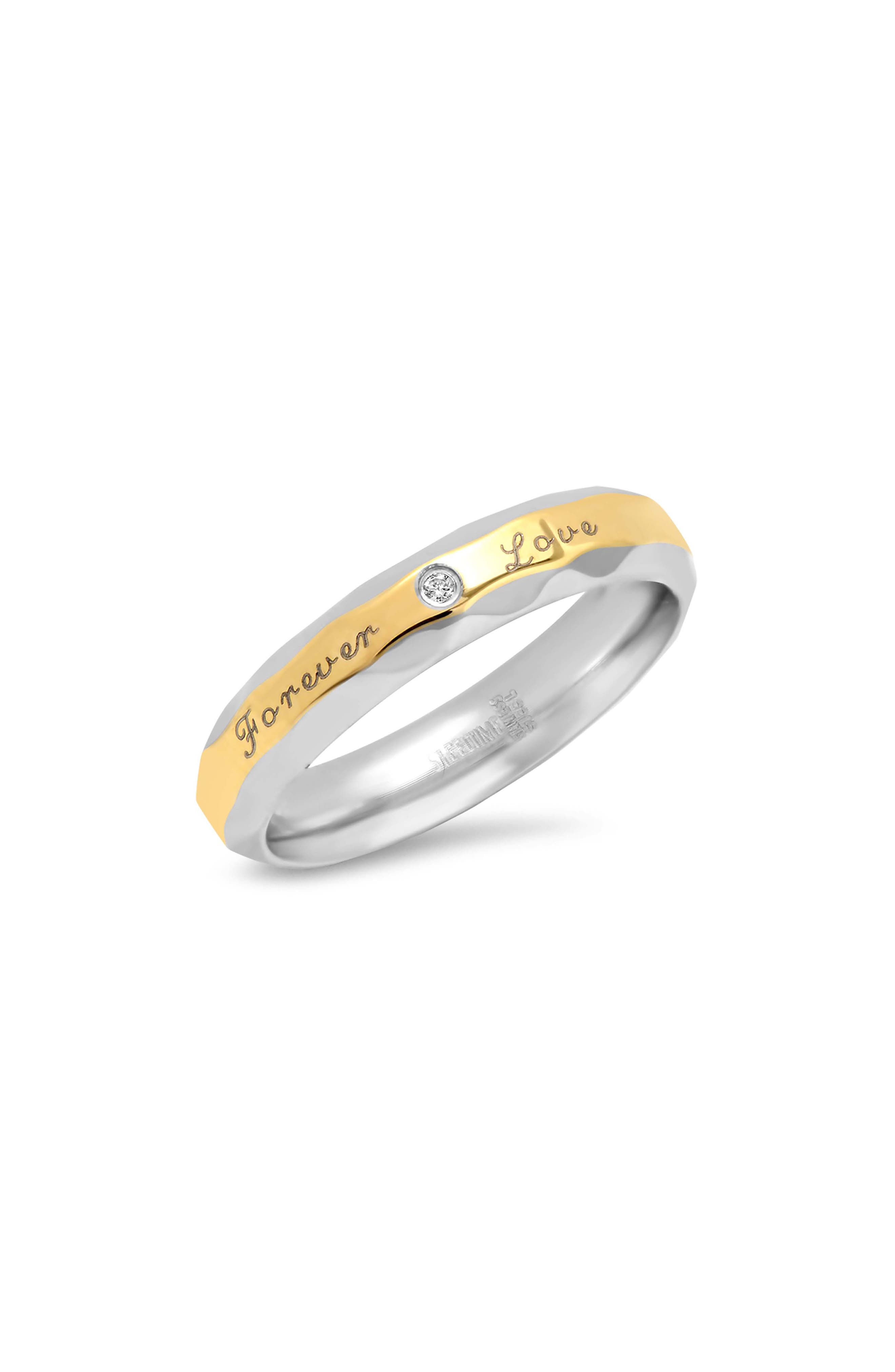 Simulated Diamond Two-Tone Ring