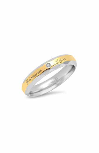 Simulated Diamond Two-Tone Ring