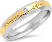 STEELTIME Simulated Diamond Two-Tone Ring