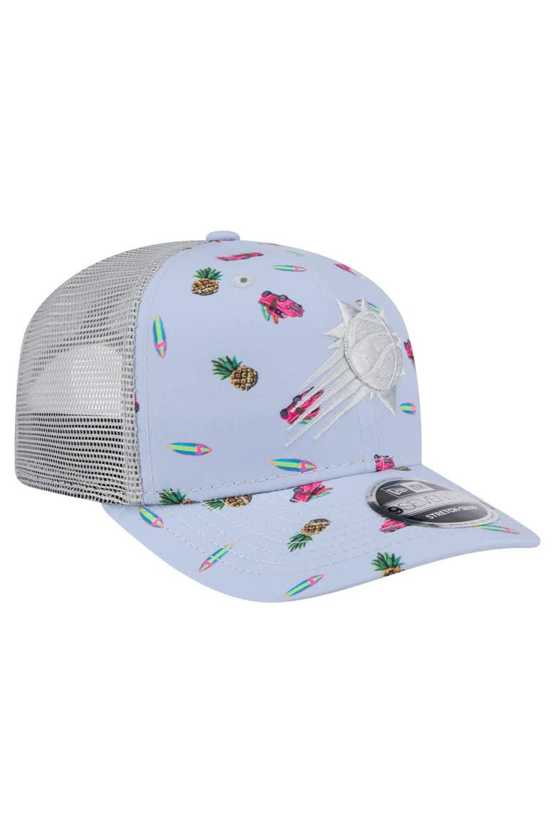 Men's New Era Light Blue/Gray Phoenix Suns Adventure Aloha Pattern 9SEVENTY Stretch-Snap Hat, Alternate, color, Light Blue