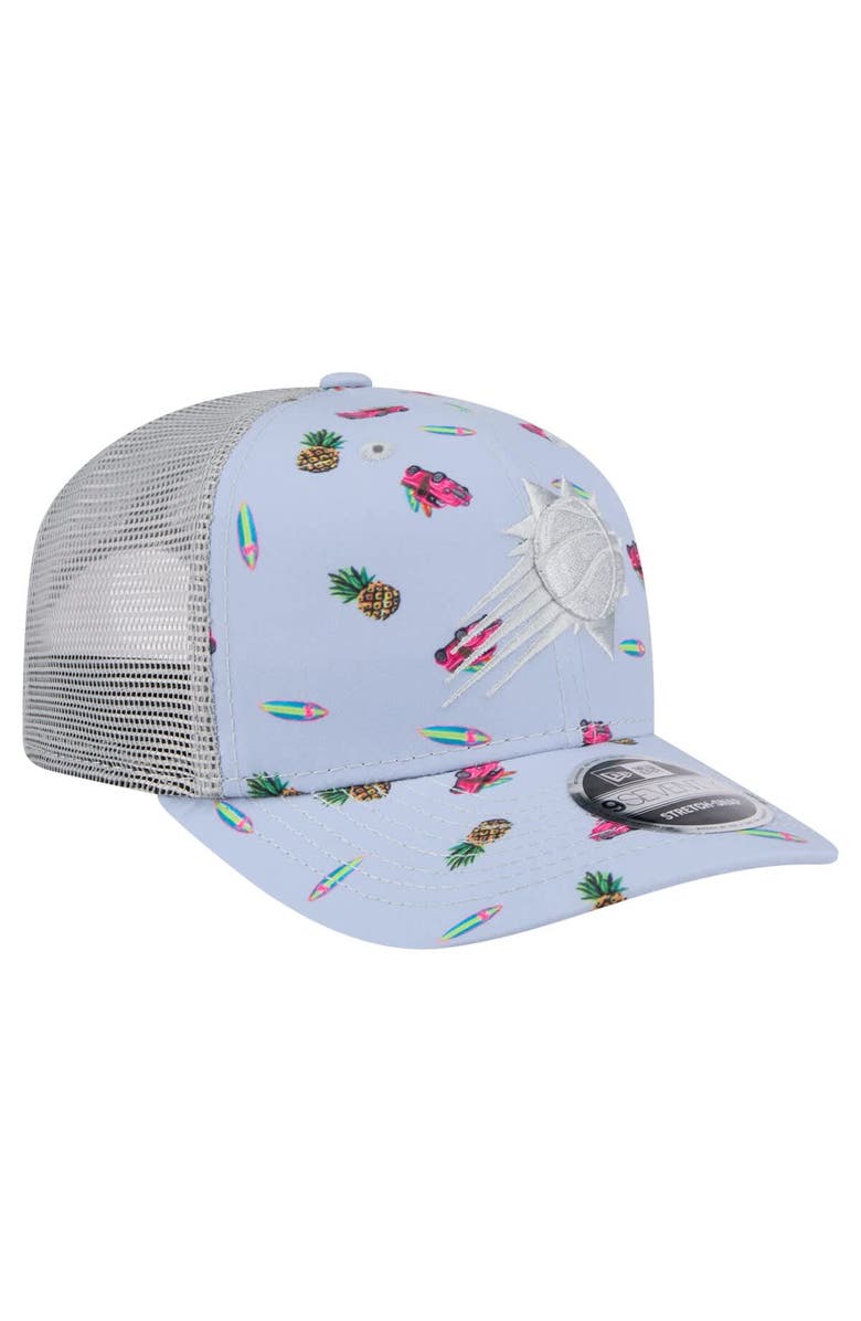 New Era Men's New Era Light Blue/Gray Phoenix Suns Adventure Aloha Pattern 9SEVENTY Stretch-Snap Hat, Alternate, color, Light Blue