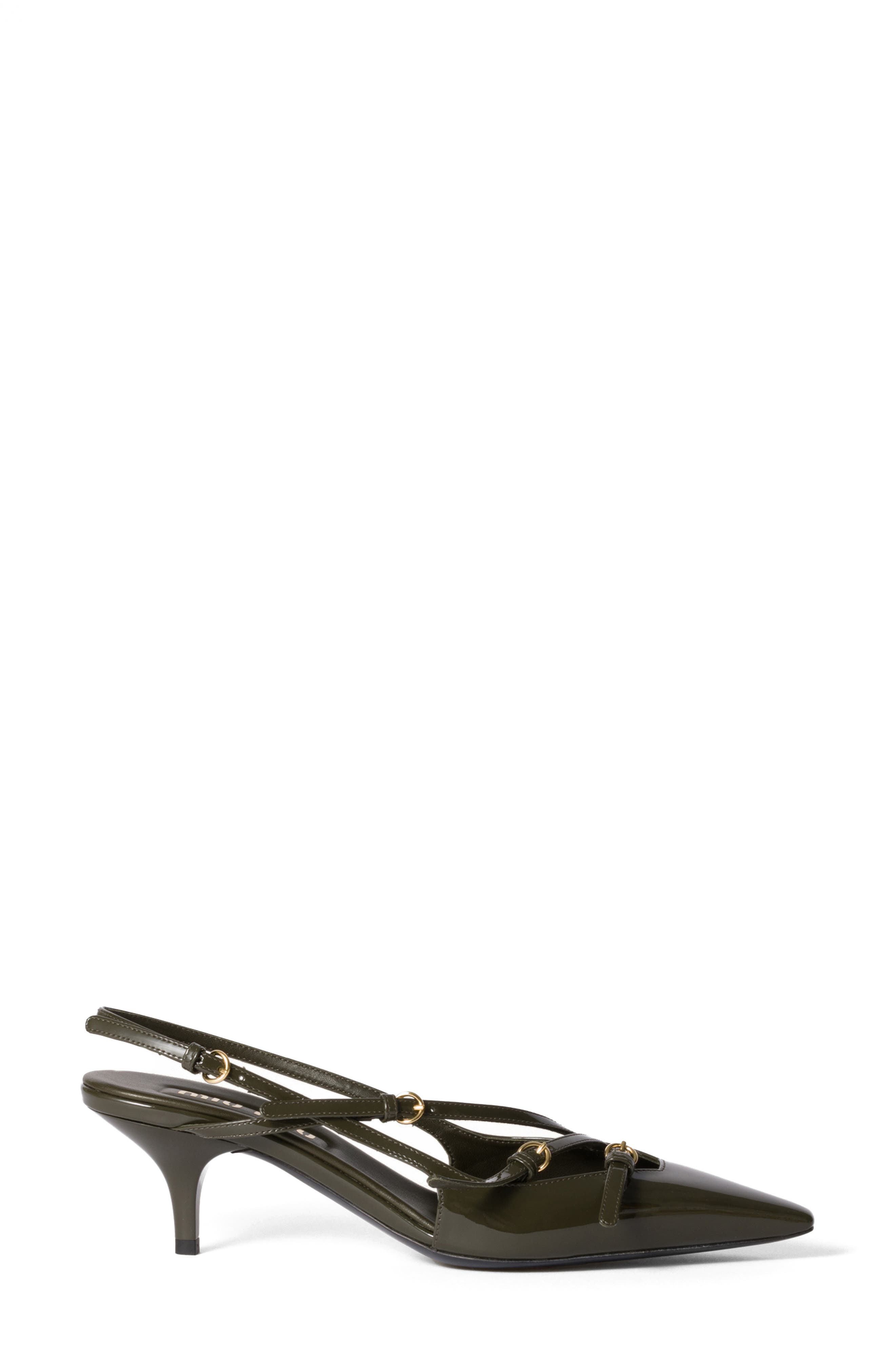 Show Buckle Slingback Pump, Alternate, color, LODEN