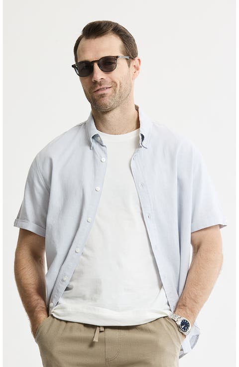 Linen Blend Short Sleeve Shirt