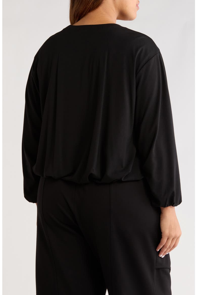 Blouson Knit Top, Alternate, color, BLACK