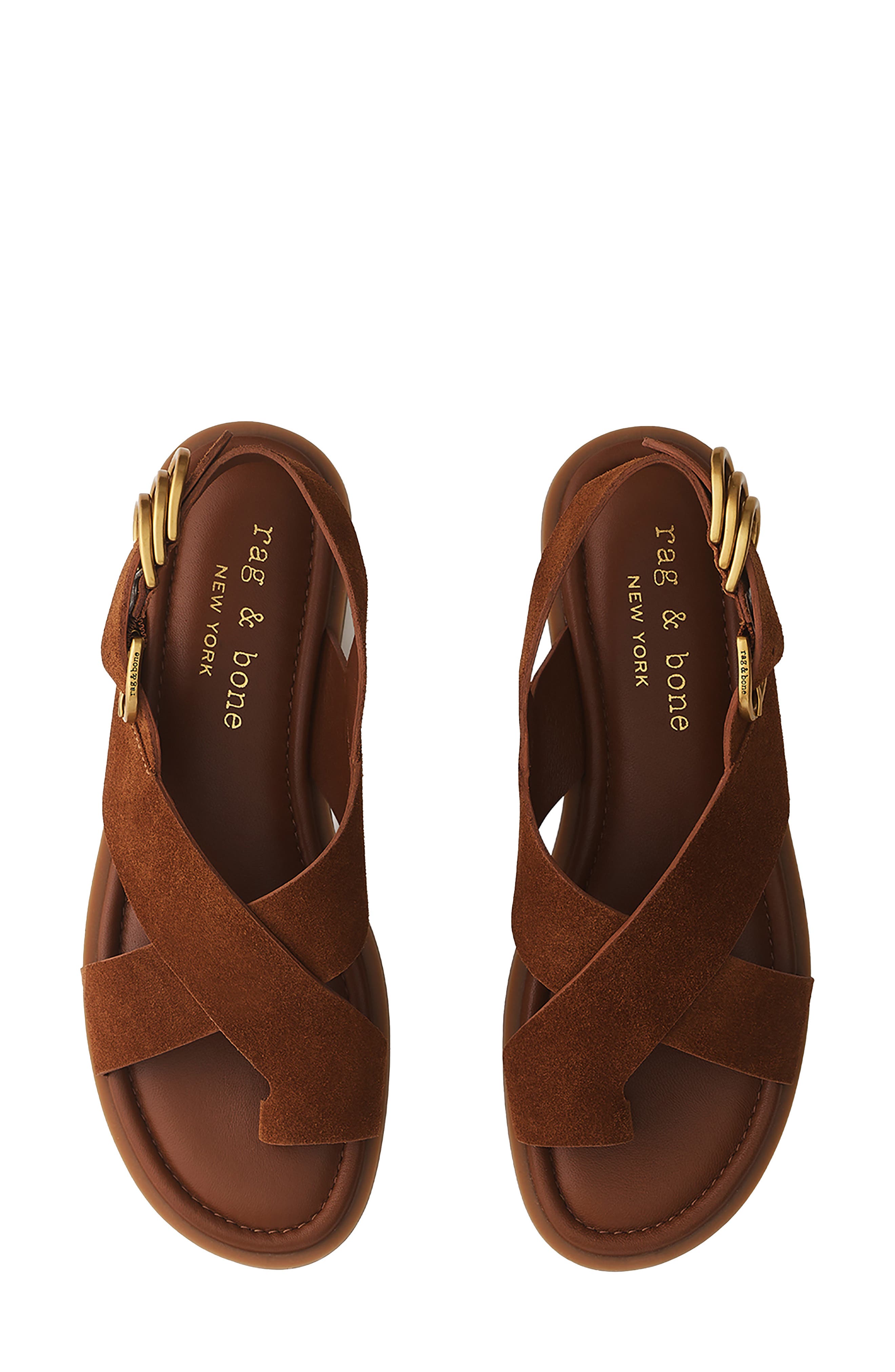 rag & bone Gia Toe Loop Sandal, Alternate, color, Umber Suede