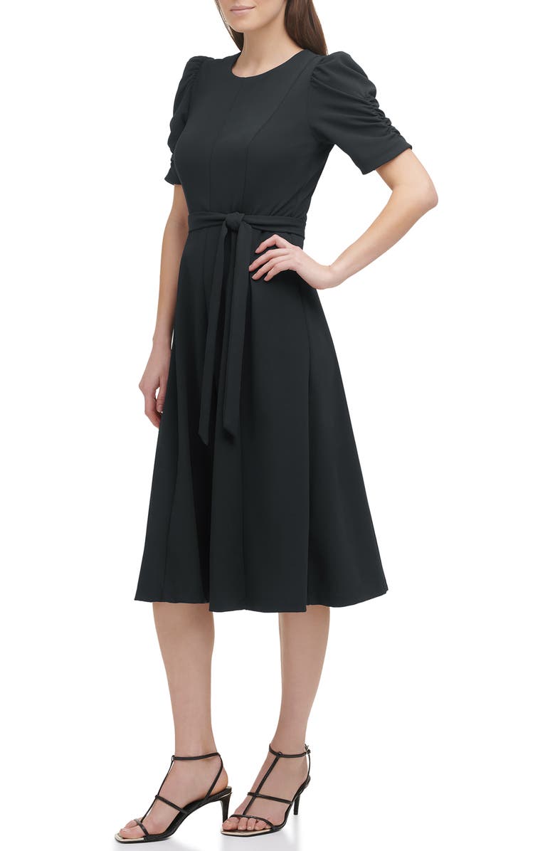 DKNY Scuba Crepe Fit & Flare Dress, Alternate, color, 