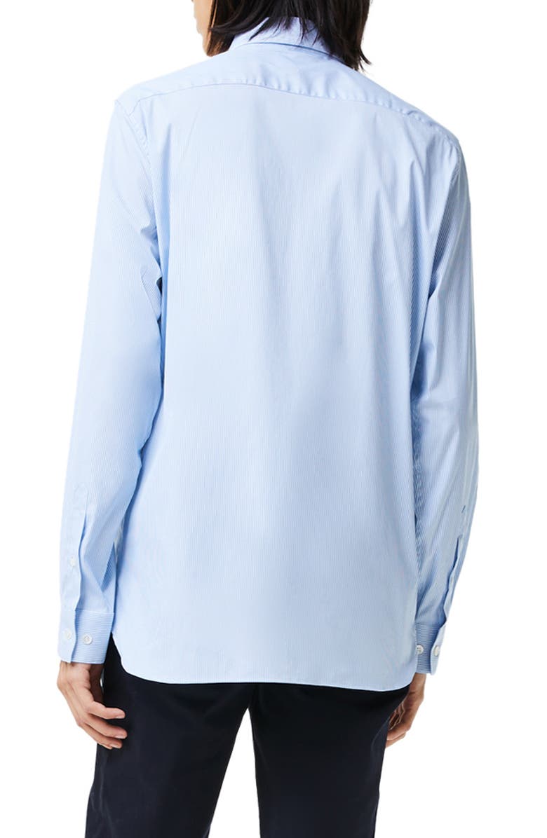 Lacoste Stripe Poplin Button-Up Shirt, Alternate, color, 